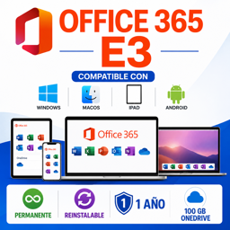 Imagen de MICROSOFT OFFICE 365 E3 X 1 AÑO