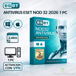 Imagen de ESET NOD32 X 2 AÑO (ACTIVACION CON VPN)