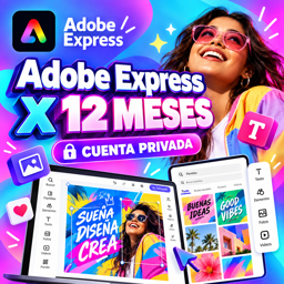 Imagen de ADOBE EXPRESS X12 MESES CUENTA PRIVADA